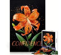 Vibrante Flor de Lirio Tigre Que florece Confianza en una Belleza audaz Rompecabezas de 1000 Piezas Destreza Mental Interacción Suave Ajuste Perfecto Regalo Ideal (50x75cm)