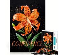 Vibrante Flor de Lirio Tigre Que florece,Confianza en una Belleza audaz Rompecabezas para Adultos de 1000 Piezas,Juego Mental Divertido con tecnología Avanzada de Corte láser Un desafío entretenido