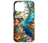 Vibrante Floral Colorido colibrí vidrieras Arte pájaro Carcasa para iPhone 16 Pro MAX