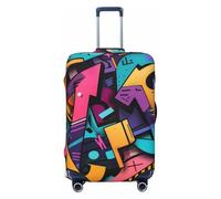 Vibrante graffiti Urban Art fundas de equipaje de viaje, fundas elásticas para maleta, protector para equipaje de 18 a 32 pulgadas, Black, L