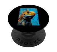 Vibrante Iguana Arte Abstracto Reptil Diseño PopSockets PopGrip Adhesivo