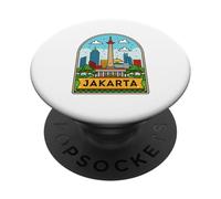 Vibrante impresión gráfica del horizonte de Yakarta PopSockets PopGrip Adhesivo