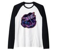 Vibrante libélula Floral jardín mágico Arte estético Camiseta Manga Raglan