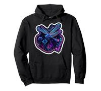 Vibrante libélula Floral jardín mágico Arte estético Sudadera con Capucha