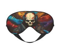 Vibrante máscara de dormir de soldado de calavera, máscaras de ojos para dormir de doble cara, máscaras de dormir para mujeres y hombres, cubiertas opacas para dormir, viajes
