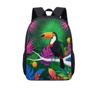 Vibrante mochila de 17 pulgadas con pajarita roja de tucán tropical para niños, escuela, viajes, laptop, patrón de frutas exóticas florales, 04., L, Minimalista