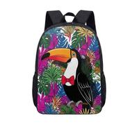 Vibrante mochila de 17 pulgadas con pajarita roja de tucán tropical para niños, escuela, viajes, laptop, patrón de frutas exóticas florales, 05., L, Minimalista