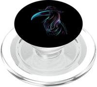 Vibrante pájaro tucán con Sombrero Abstracto Arte Lineal PopSockets PopGrip para MagSafe