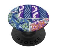 Vibrante patrón abstracto Art Deco floral PopSockets PopGrip Adhesivo