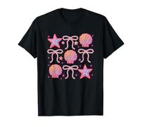 Vibrante patrón de conchas marinas y estrellas Camiseta