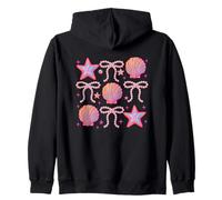 Vibrante patrón de conchas marinas y estrellas Sudadera con Capucha