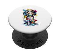 Vibrante Perro Shih Tzu Pintura Salpicadura Arte Colorido Cachorro PopSockets PopGrip Adhesivo