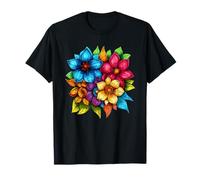 Vibrante racimo Floral de Flores de jardín Colores Brillantes Camiseta