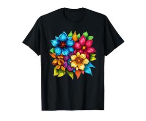 Vibrante racimo Floral de Flores de jardín Colores Brillantes Camiseta