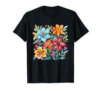 Vibrante Ramo de Acuarela Floral Tropical Brillante Camiseta