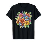 Vibrante Ramo de Flores Silvestres Coloridas Flores de jardín Camiseta