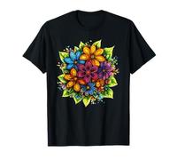 Vibrante Ramo Floral Colorido de jardín de Flores Silvestres Camiseta