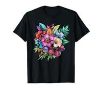 Vibrante Ramo Floral de Hibisco Tropical paraíso Camiseta
