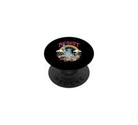Vibrante Resist Lady Liberty Rainbow Floral Graphic PopSockets PopGrip Adhesivo