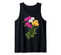 Vibrante Rosa Blanco Amarillo Elegante Orquídea Flor Formas Mania Camiseta sin Mangas
