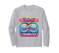 Vibrante símbolo de Infinito Retro Ilimitado diseño potencial Manga Larga