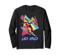 Vibrante Snowboarder en Les Arcs Design Manga Larga