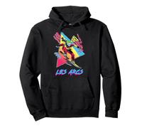 Vibrante Snowboarder en Les Arcs Design Sudadera con Capucha