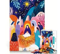 Vibrante visión fauvista de La Adoración de los Pastores Rompecabezas de 1000 Piezas para Adultos Juego de Habilidad Mental Corte láser para un Ajuste Actividad gratificante para días lluviosos