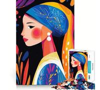 Vibrante visión fauvista de La Joven de la Perla Rompecabezas de 1000 Piezas para Adolescentes Juego de concentración Corte de precisión Bordes Lisos Juego Ideal para Rellenar Calcetines navideños