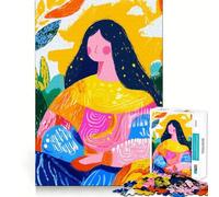 Vibrante visión fauvista de la Mona Lisa Rompecabezas de 1000 Piezas Diversión para ejercitar la Memoria Bordes Lisos Encaje Forma Divertida de llenar Las Horas Libres (38x52cm)