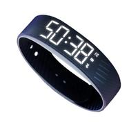 Vibrating Alarm Wristband Impermeable Silent Clock Wearable Sleep Reminders, negro, Se référer à la description
