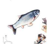 Vibrating Fish for Dogs, Realistic Floppy Fish Dog Toy with USB Rechargeable Motion Sensor, Interactive Automatic Flopping Pet Toy for Small Medium Large Dogs and Cats, Durable Plush Chew Toy