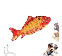 Vibrating Fish for Dogs, Realistic Floppy Fish Dog Toy with USB Rechargeable Motion Sensor, Interactive Automatic Flopping Pet Toy for Small Medium Large Dogs and Cats, Durable Plush Chew Toy
