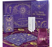 Vibratis Caja de iniciación al Tarot de Marsella: Tarot adivinatorio + Libro de 205 páginas + Mantel adivinatorio y bolsillón. Ideal para Principiantes
