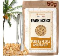 VIBRATIS Incienso en Granos 50g con Pinzas - Resina de Boswellia Carterrii 100% Natural de Primera Calidad - Virtudes Espirituales Muy Fuertes