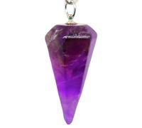Vibratis Péndulo de amatista radiestesia, péndulo de amatista de cristal para serenidad, concentración y creatividad, Cristal