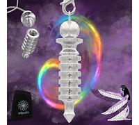 Vibratis Péndulo Egipcio de Radiestesia ISIS de Latón Plateado | Péndulo de Adivinación con Testigo Magnetizador [Satisfacción o Reembolso DE por Vida]