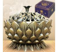 Vibratis Porta Incienso Lotus - Quemador de Incienso para Carbón, Cono, Salvia y Palo Santo, Elegante y Duradero - Incensario para Ambiente Relajante y Apacible