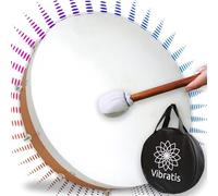 VIBRATIS Tambor Chamánico 31 cm, hecho a mano en piel de búfalo, fabricación tradicional nativa americana, garantía de 3 años