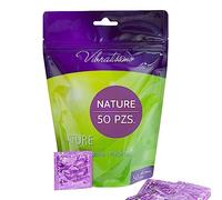 VIBRATISSIMO Condones Nature paquete de 50 | caja de preservativos premium extra húmedos | grosor de pared fino y color natural | ultra sensitivos | anticoncepción hombre | b=53 mm