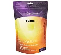 VIBRATISSIMO Premium-Kondome XXL Vanille, 50er Pack für Männer | mit Vanillearoma, mit dünner Wandstärke und aromatisiert | ultra-sensibel und besonders zart | b = 69 mm
