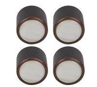 Vibrivio 4 pomos de bajo eléctrico, cúpula de metal de gama alta, con incrustaciones de control de volumen de tono, piezas de guitarra, carcasa blanca de bronce, compatible con guitarras eléctricas y