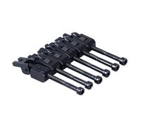 Vibrivio 6 sillines de puente de guitarra eléctrica, doble bloqueo, de metal, tornillo de repuesto, negro, sillín de puente de trémolo de guitarra, bloque de sillín de puente