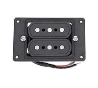 Vibrivio Conector de entrada Humbucker precableado de 3 cuerdas para guitarra de caja de cigarros, fibra vulcanizada negra, pastilla de guitarra para guitarra de 3 cuerdas, diseño Humbucker