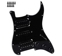 Vibrivio Golpeador de guitarra eléctrica HSH cargado con precableado Humbucker con acabado negro, tablero de guitarra, adecuado para guitarras eléctricas