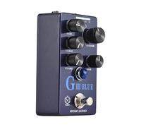 Vibrivio MOSKYO Pedal de efectos de guitarra G III, pedal de preamplificador/sobremarcha/distorsión de canal azul morado, True Bypass, DC 9V, interfaz de entrada/salida de 6.35 mm, pedal de efecto