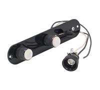 Vibrivio Placa de control de guitarra totalmente cargada, placa de control de tono de volumen de 3 vías precableada con Harn para Telecaster, placa de control de repuesto de guitarra eléctrica negra