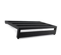 Vibrivio Tabla grande de pedal de efecto de guitarra, aleación de aluminio con bolsa de transporte, incluye 4 cejillas, púas, cintas de fijación, pedalera de metal negro para músicos e intérpretes