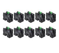 Vibsky 10 unidades ZB2-BE101C NO/ZB2-BE102C Bloque de contacto momentáneo de interruptor de botón, 10 A 600 V, montaje a presión, plástico y metal, para paneles de control y maquinaria