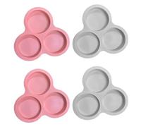 Vibsky 2 sartenes de silicona Food-Ade - Bandeja versátil sin huevos y magdalenas con 3 cavidades - Bandeja reutilizable para horno, olas, lavavajillas - Accesorio de cocina Sy Cln (rosa, Ay)